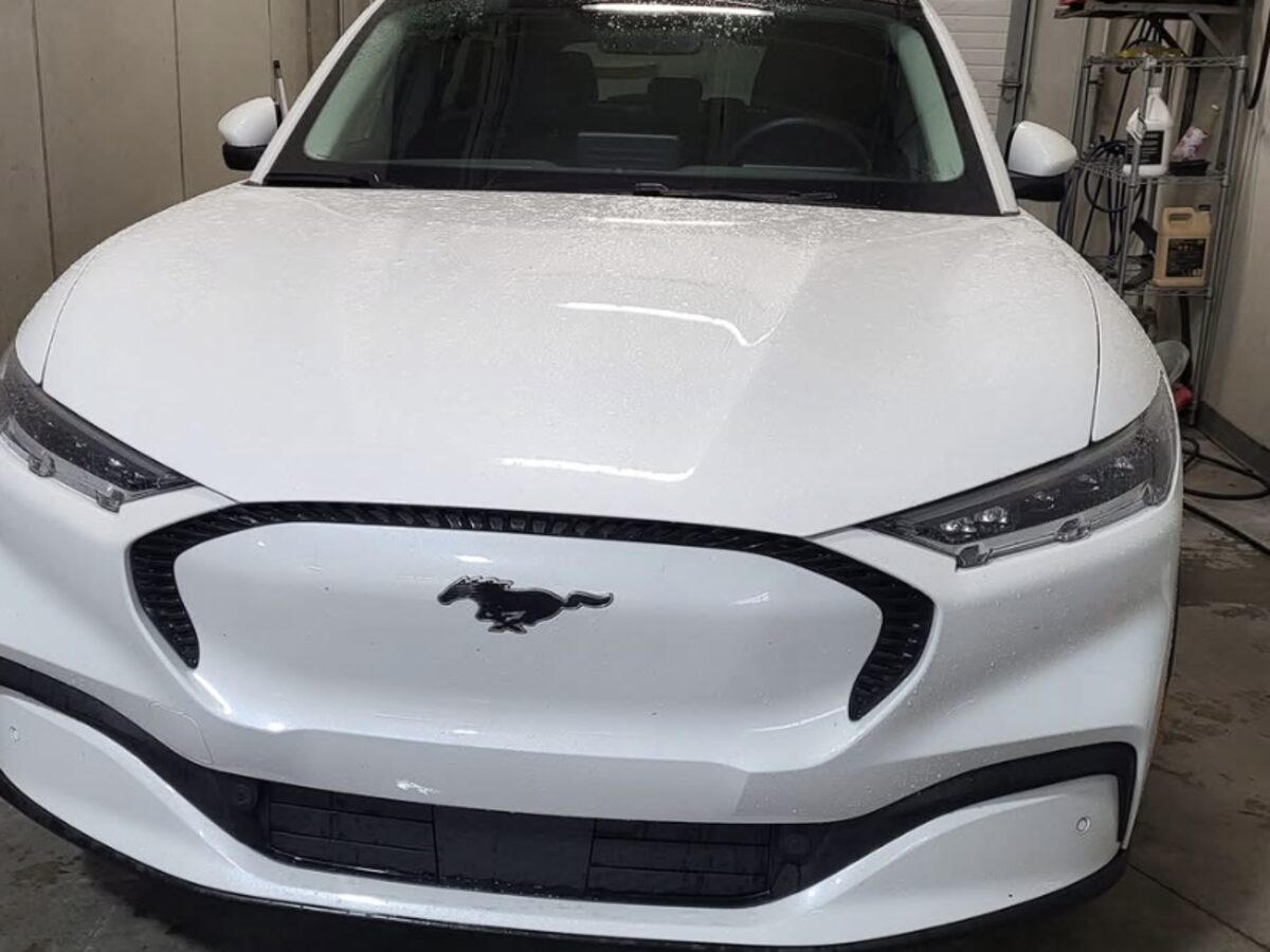 New windshield installed on a Ford Mustang Mach-E